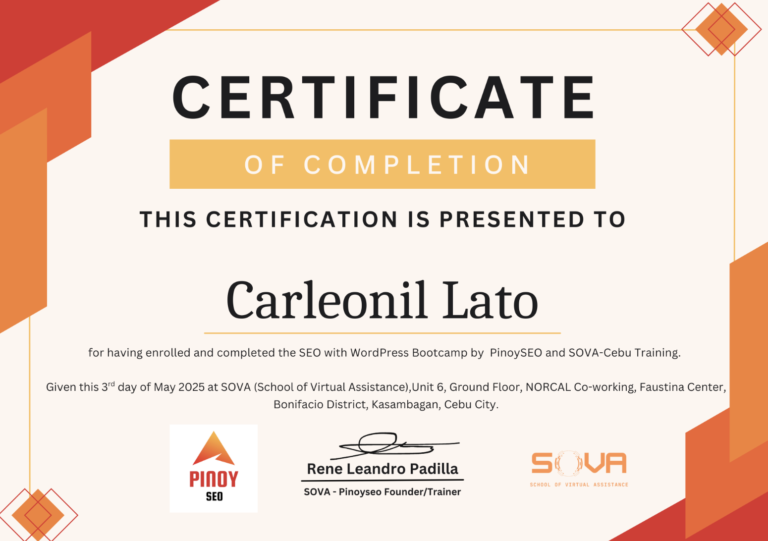 carleonil lato seo certificate